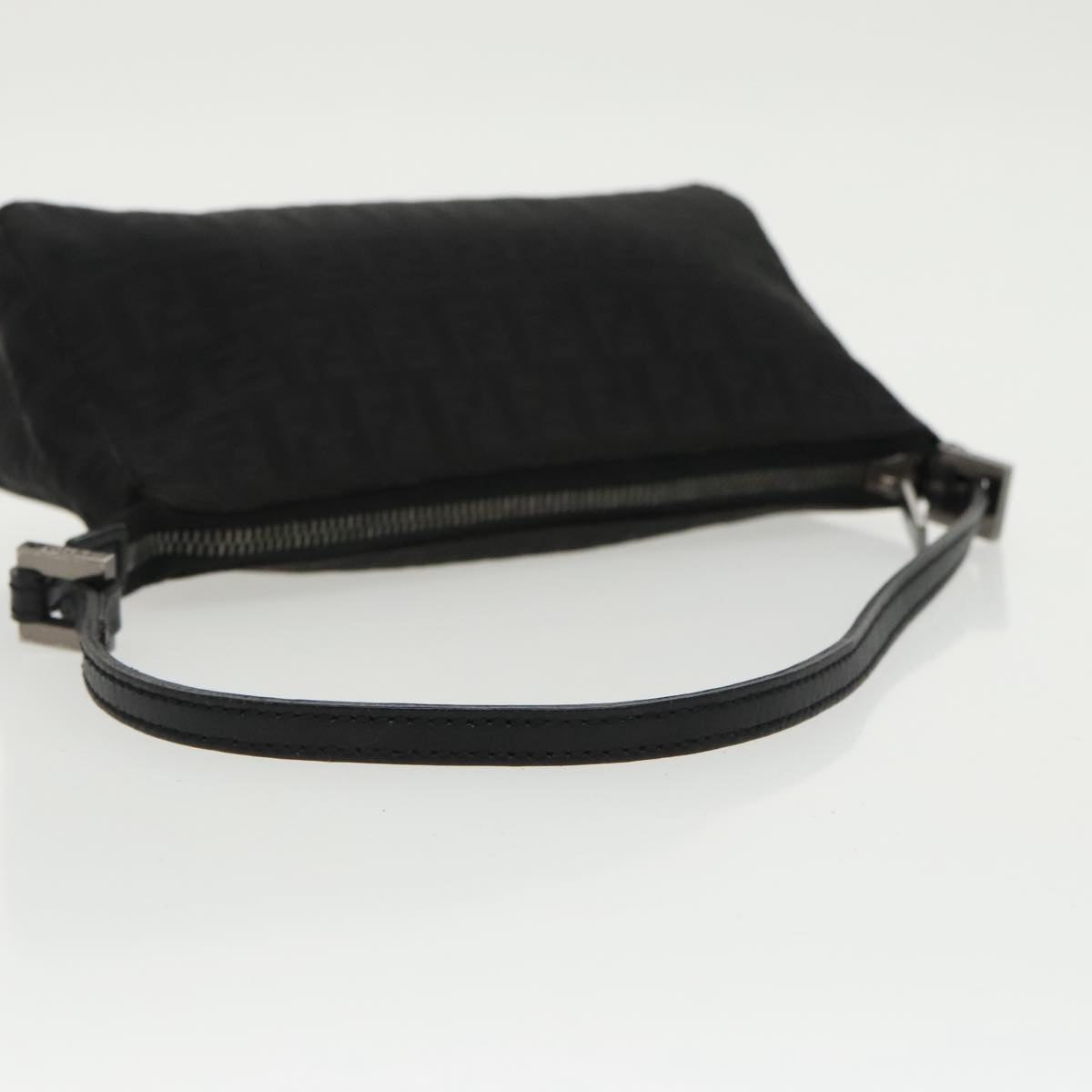 FENDI Zucchino Canvas Accessory Pouch Black Auth 100099