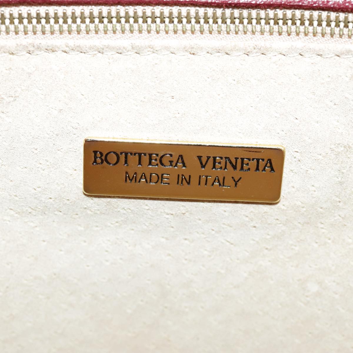 BOTTEGA VENETA INTRECCIATO Clutch Bag Leather Red Auth 100106