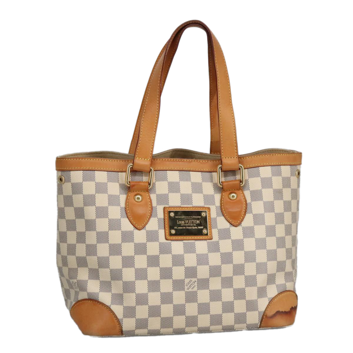 LOUIS VUITTON Damier Azur Hampstead PM Tote Bag N51207 LV Auth 100108