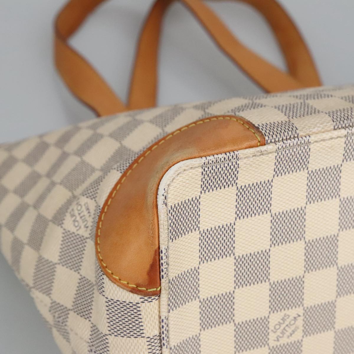 LOUIS VUITTON Damier Azur Hampstead PM Tote Bag N51207 LV Auth 100108