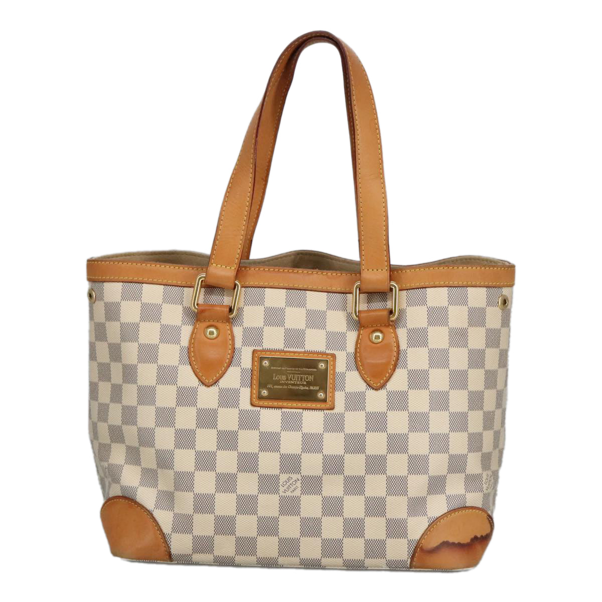 LOUIS VUITTON Damier Azur Hampstead PM Tote Bag N51207 LV Auth 100108