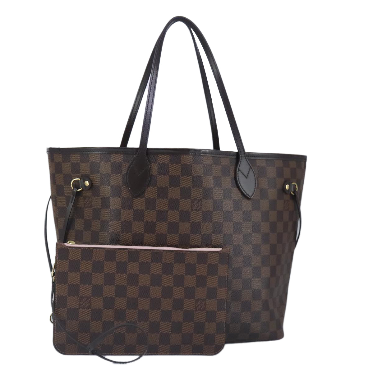 LOUIS VUITTON Damier Ebene Neverfull MM Tote Bag N51105 LV Auth 100112