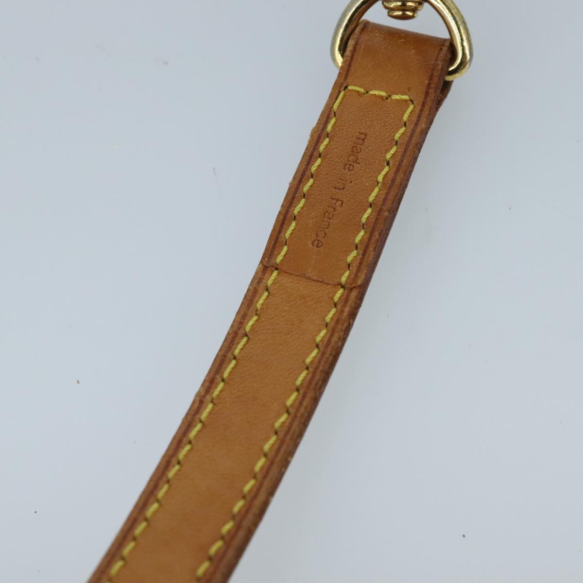 LOUIS VUITTON Shoulder Strap Leather 44.1"" Beige LV Auth 100113