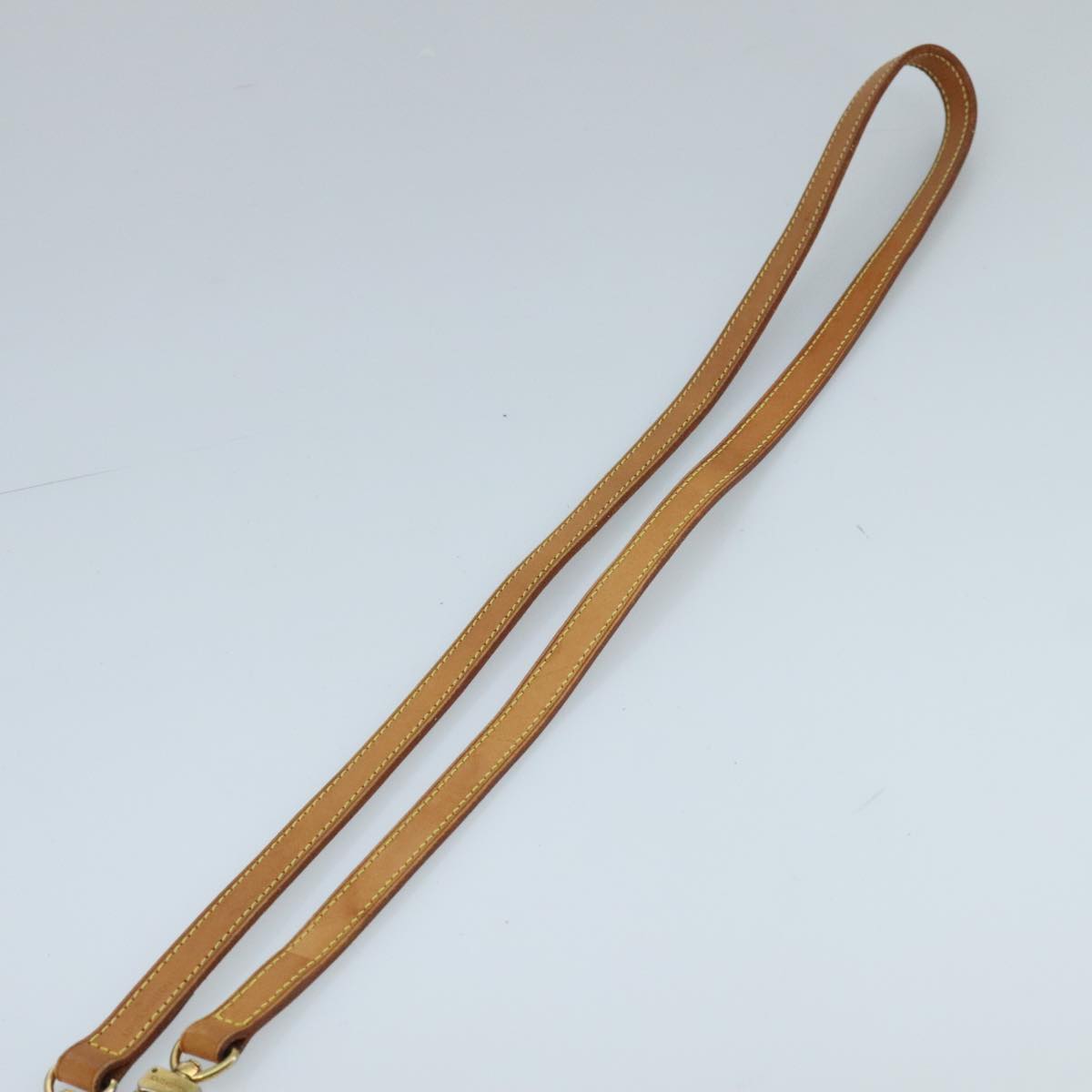 LOUIS VUITTON Shoulder Strap Leather 44.1"" Beige LV Auth 100113