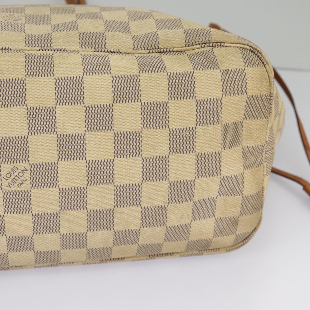 LOUIS VUITTON Damier Azur Neverfull MM Tote Bag N51107 LV Auth 100117