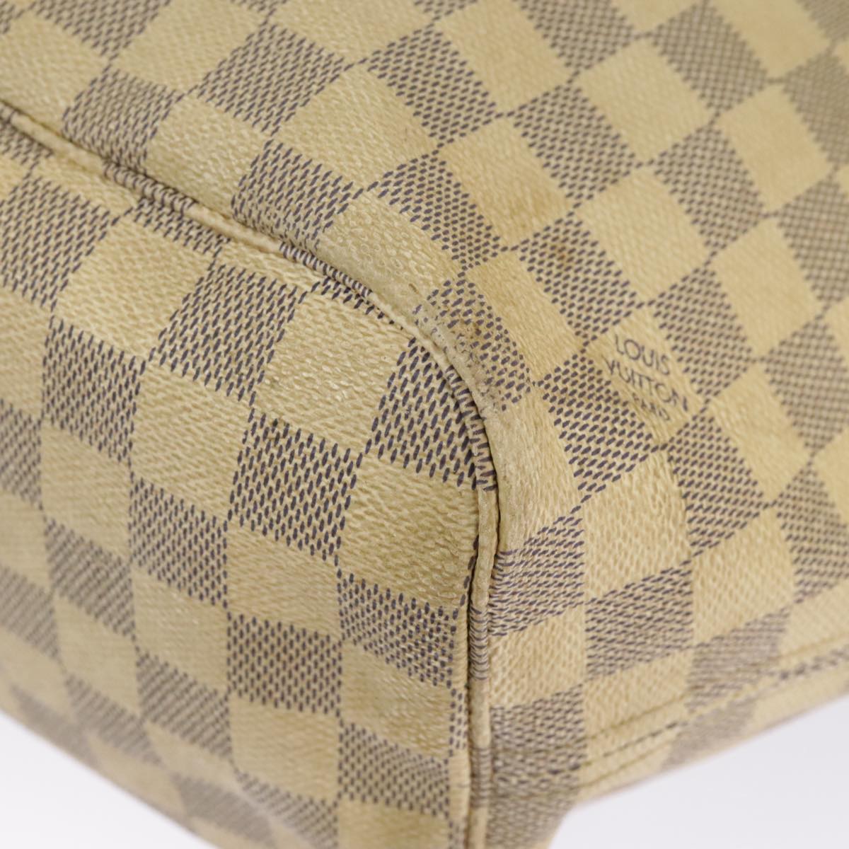 LOUIS VUITTON Damier Azur Neverfull MM Tote Bag N51107 LV Auth 100117