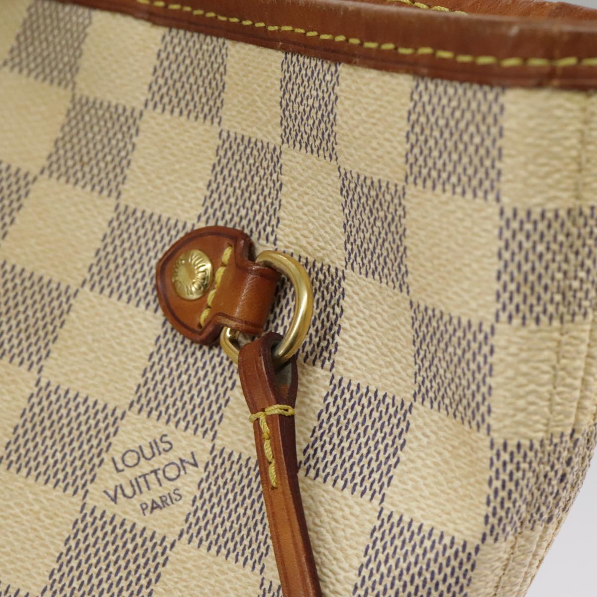 LOUIS VUITTON Damier Azur Neverfull MM Tote Bag N51107 LV Auth 100117