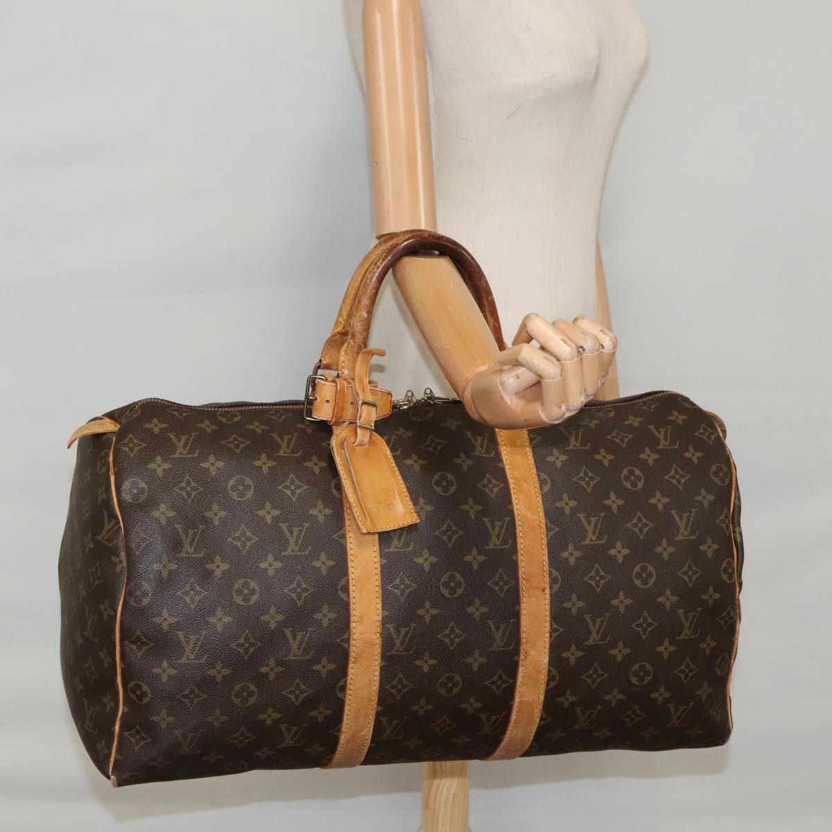 LOUIS VUITTON Monogram Keepall 50 Boston Bag M41426 LV Auth 100119