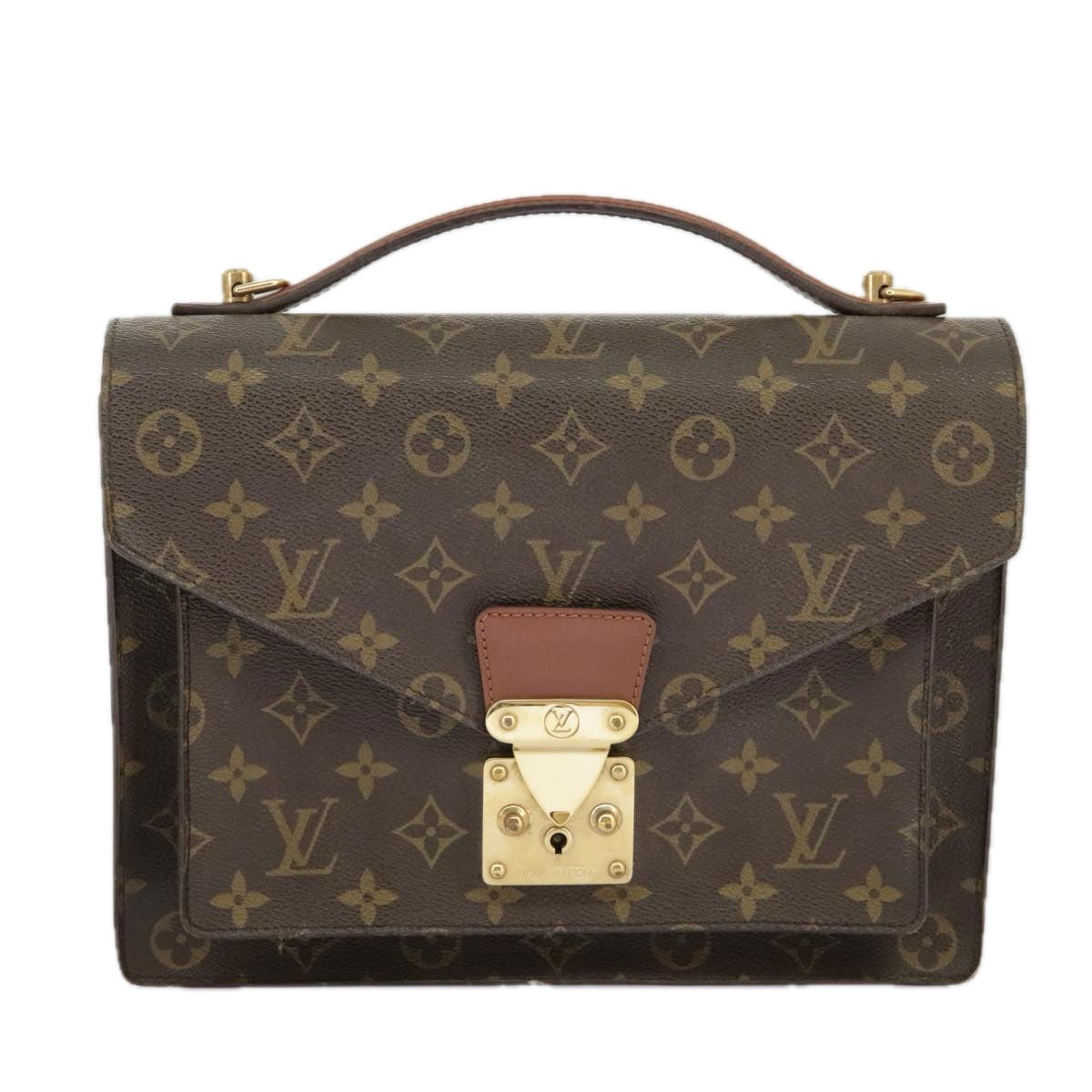 LOUIS VUITTON Monogram Monceau 28 Hand Bag 2way M51185 LV Auth 100123