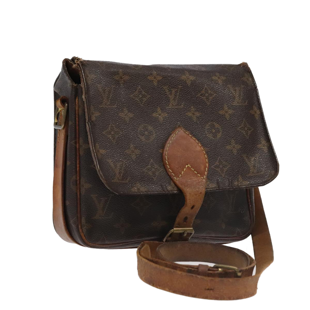 LOUIS VUITTON Monogram Cartouchiere MM Shoulder Bag M51253 LV Auth 100124