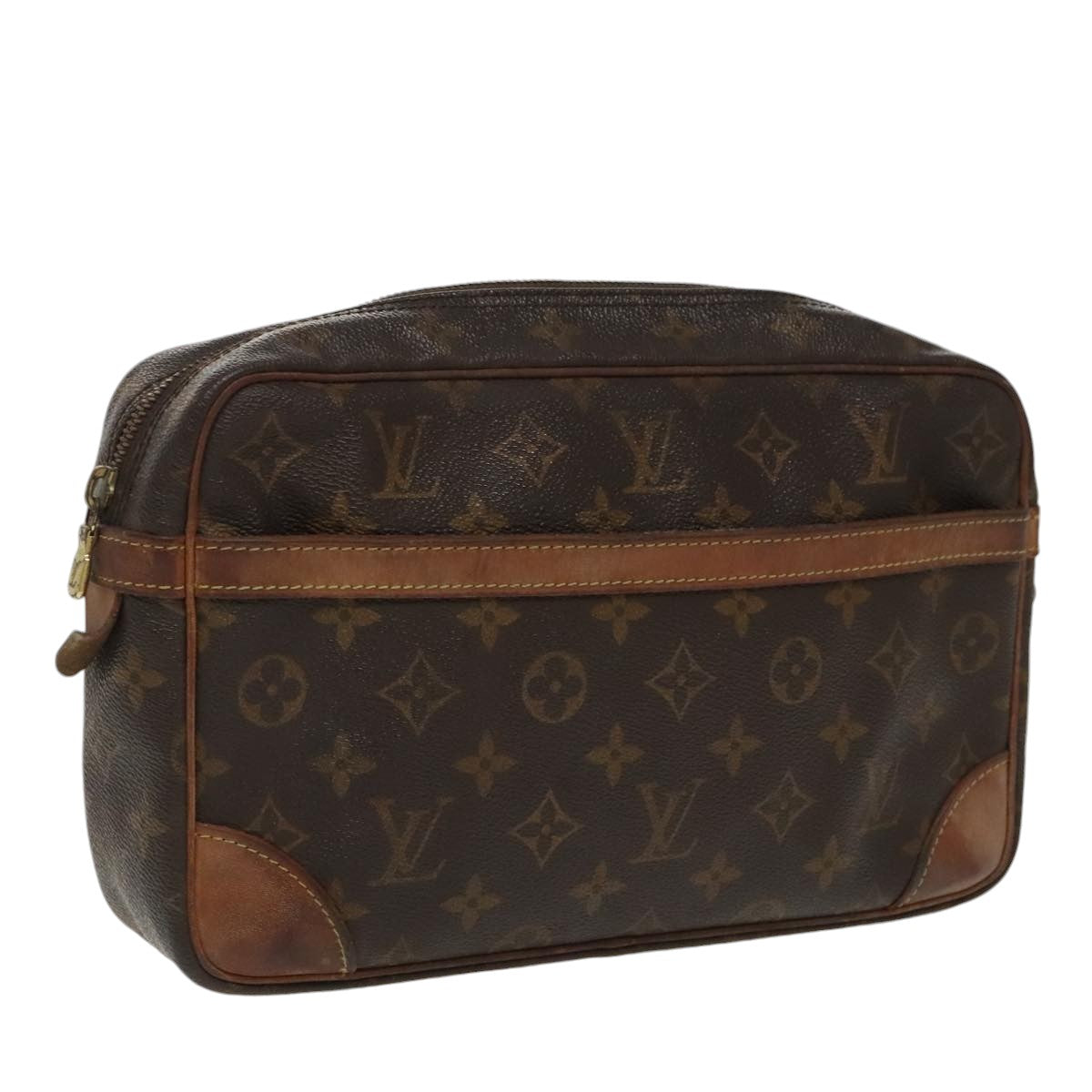 LOUIS VUITTON Monogram Compiegne 28 Clutch Bag M51845 LV Auth 100126