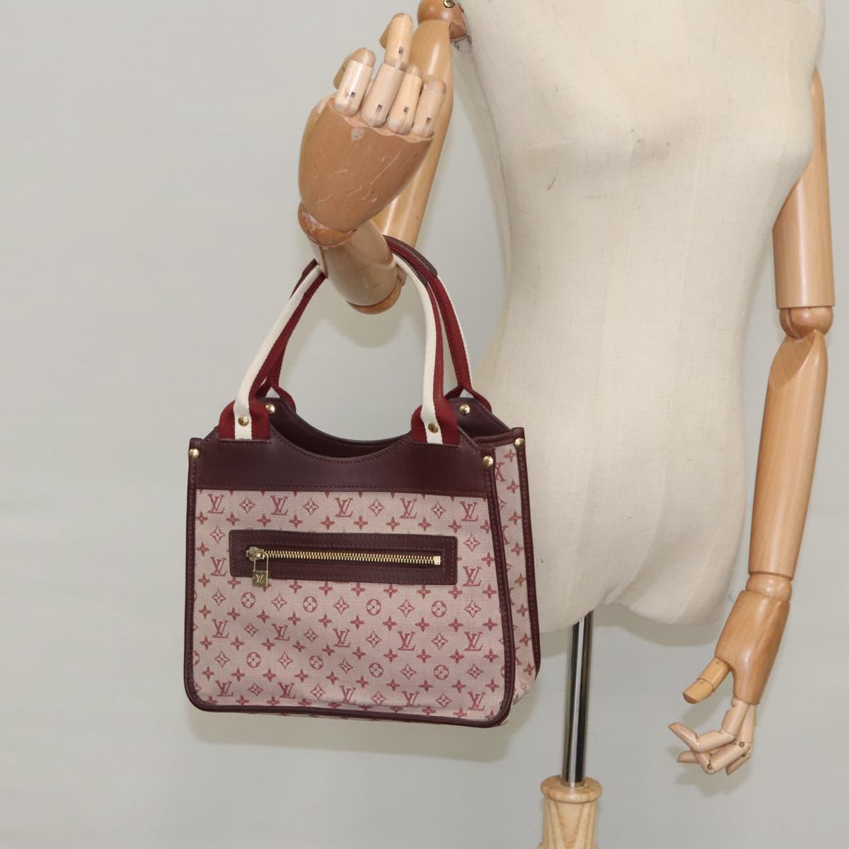 LOUIS VUITTON Monogram Mini Suck Catlin Hand Bag Cherry M92326 LV Auth 100138