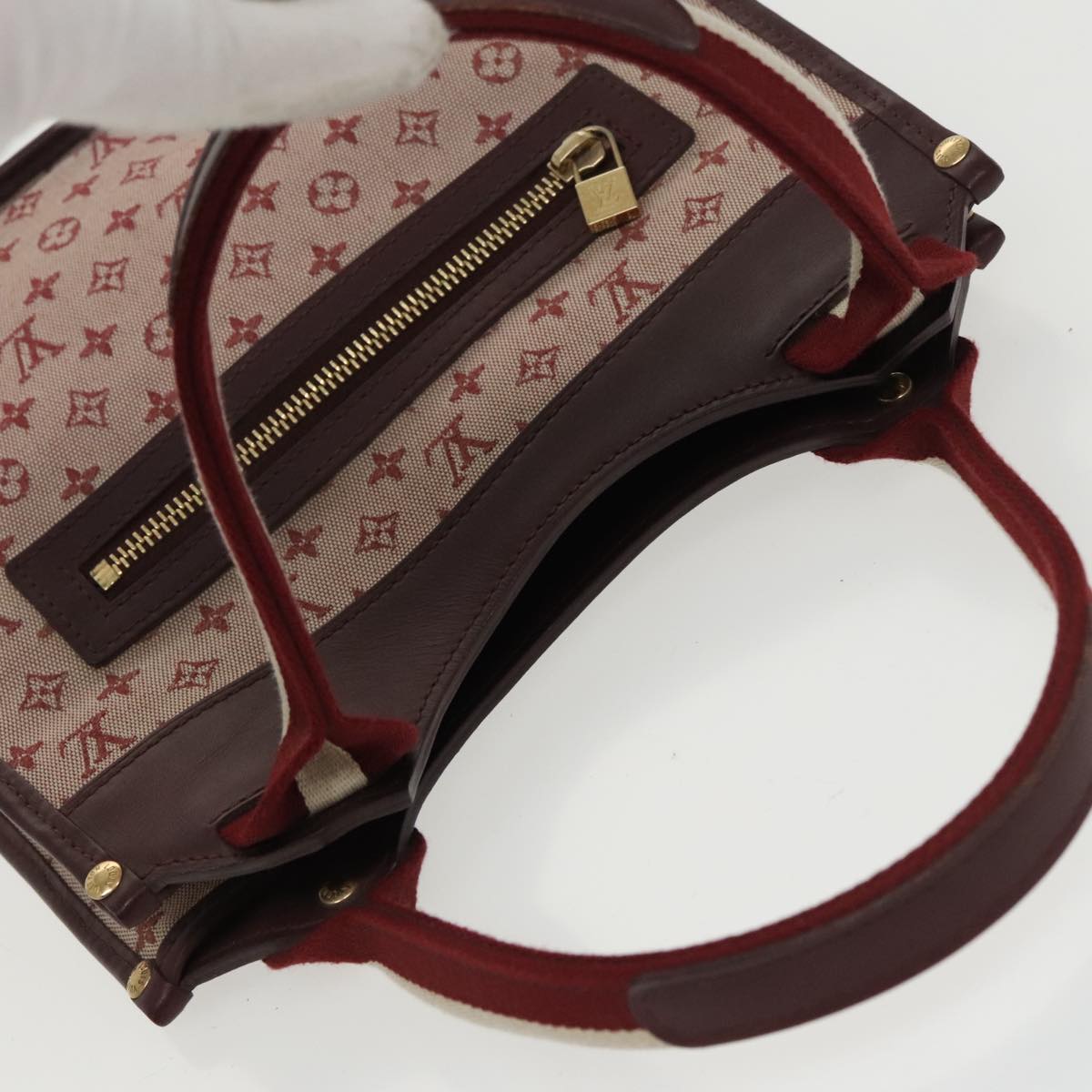 LOUIS VUITTON Monogram Mini Suck Catlin Hand Bag Cherry M92326 LV Auth 100138