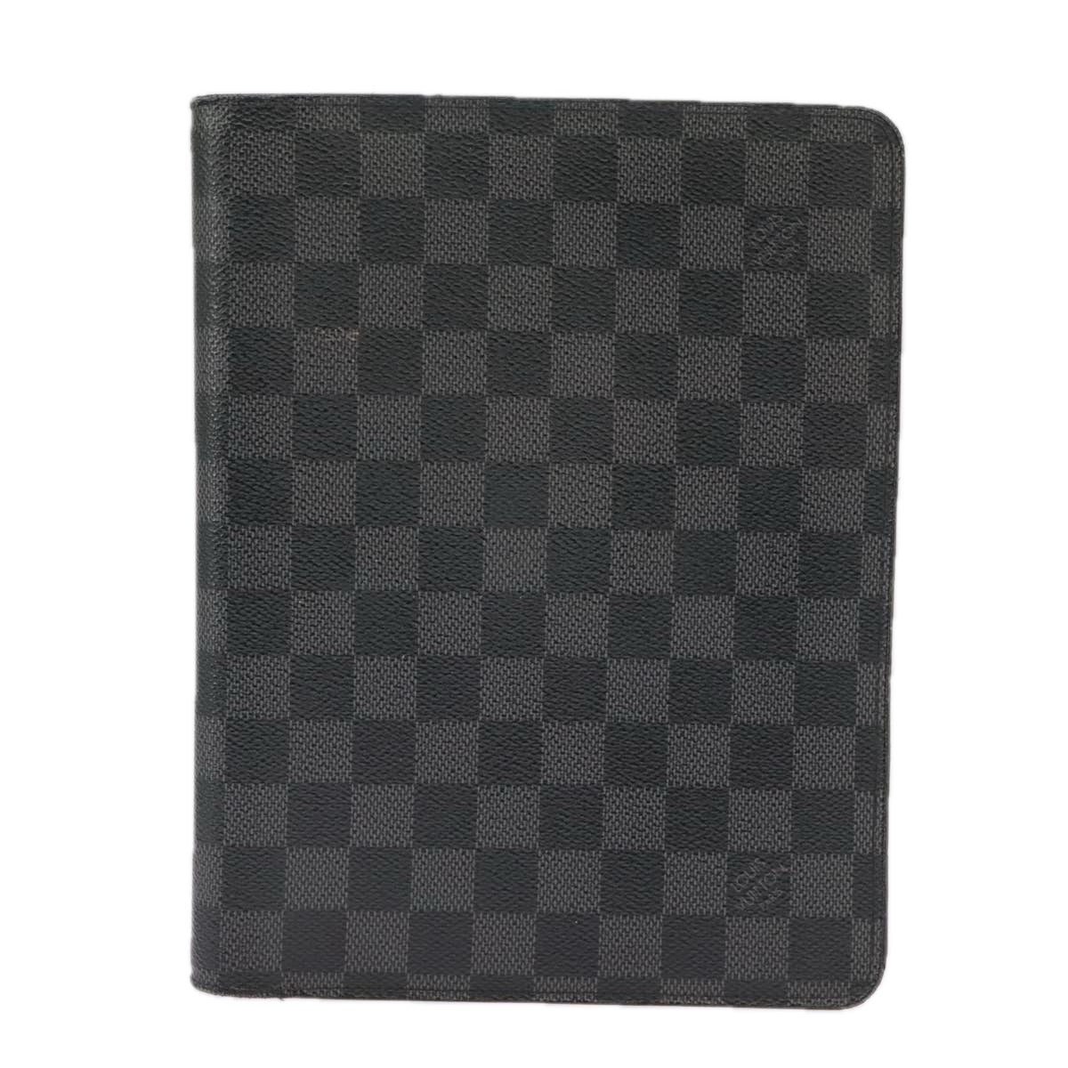 LOUIS VUITTON Damier Graphite Agenda Bureau Note Cover R20974 LV Auth 100140