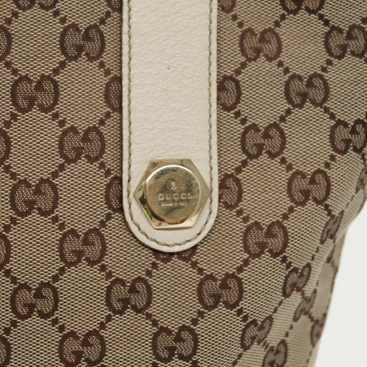 GUCCI GG Canvas Tote Bag Beige Gold 153009 Auth 100143