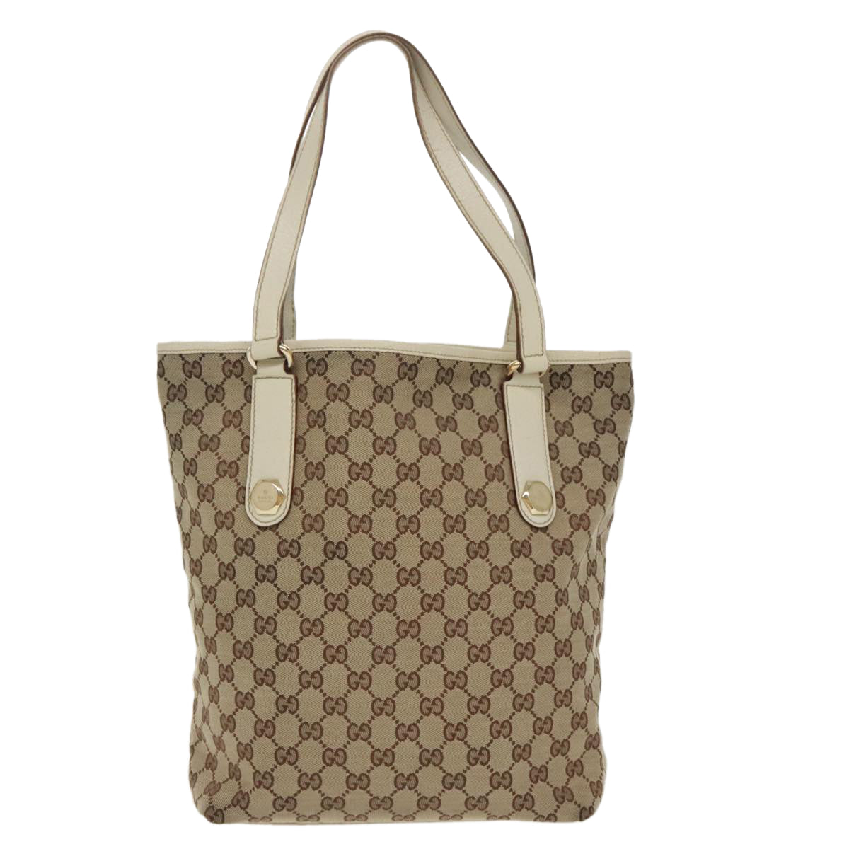 GUCCI GG Canvas Tote Bag Beige Gold 153009 Auth 100143 - 0