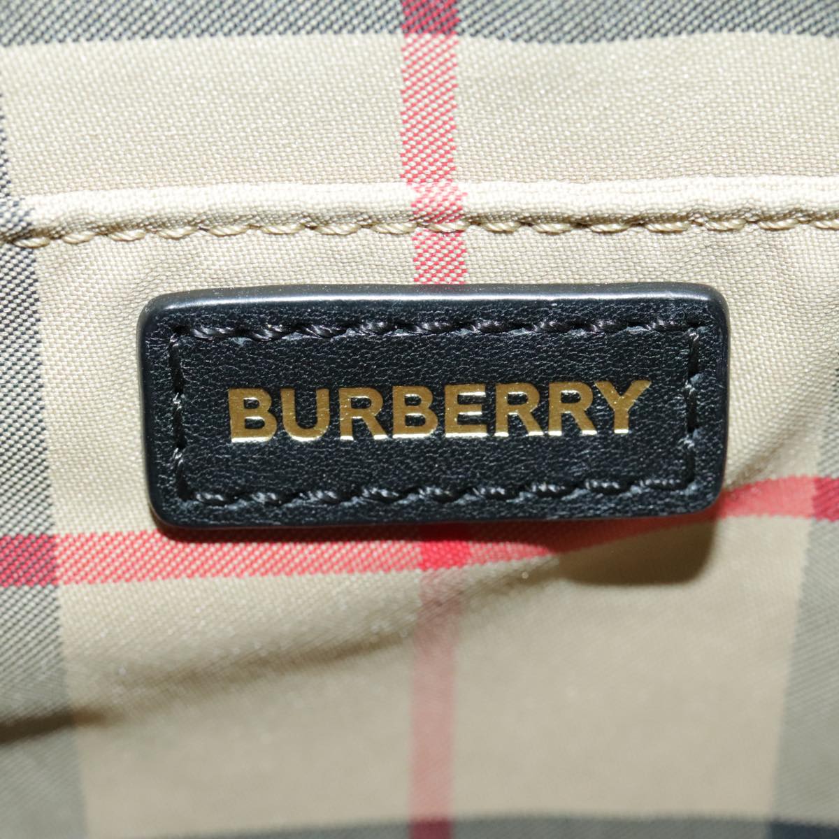 BURBERRY Nova Check Shoulder Bag Nylon Leather Beige Auth 100155