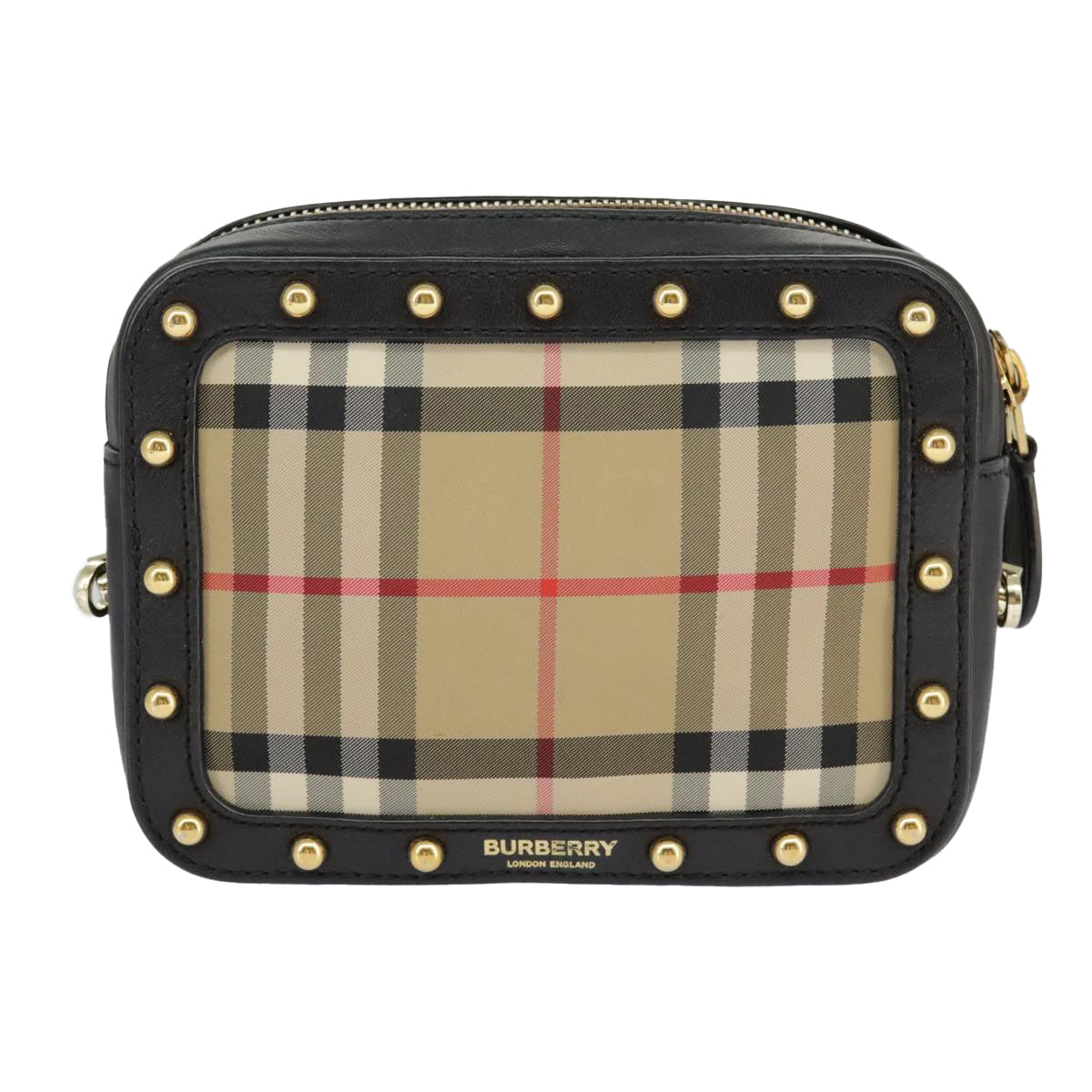 BURBERRY Nova Check Shoulder Bag Nylon Leather Beige Auth 100155 - 0