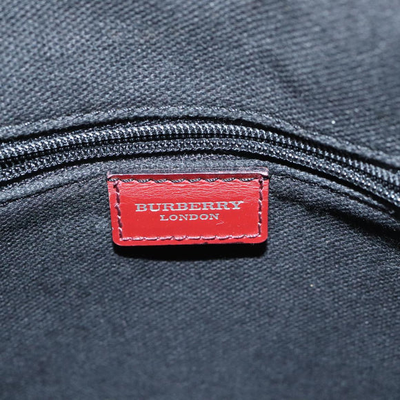 BURBERRY Nova Check Hand Bag PVC 2way Silver Beige Auth 100157