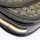 CELINE C Sulky Shoulder Bag Canvas Navy Beige Auth 100162-16