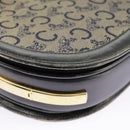 CELINE C Sulky Shoulder Bag Canvas Navy Beige Auth 100162-18
