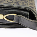 CELINE C Sulky Shoulder Bag Canvas Navy Beige Auth 100162-21