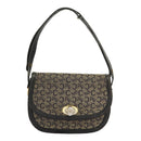 CELINE C Sulky Shoulder Bag Canvas Navy Beige Auth 100162-13