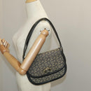 CELINE C Sulky Shoulder Bag Canvas Navy Beige Auth 100162-34