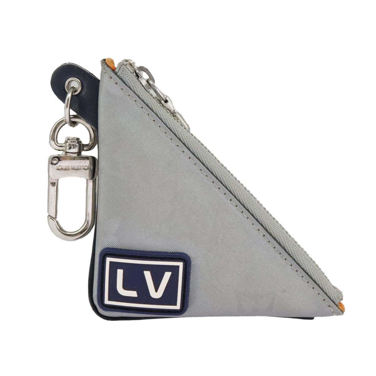 LOUIS VUITTON Monogram satellite Porte Cles Charm Silver MP2217 LV Auth 100165