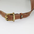 CELINE Macadam Canvas Shoulder Bag PVC Leather Brown Gold Auth 100176-16