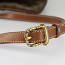 CELINE Macadam Canvas Shoulder Bag PVC Leather Brown Gold Auth 100176-8