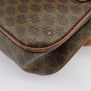 CELINE Macadam Canvas Shoulder Bag PVC Leather Brown Gold Auth 100176-22