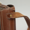 CELINE Macadam Canvas Shoulder Bag PVC Leather Brown Gold Auth 100176-9