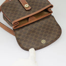 CELINE Macadam Canvas Shoulder Bag PVC Leather Brown Gold Auth 100176-25