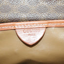 CELINE Macadam Canvas Shoulder Bag PVC Leather Brown Gold Auth 100176-28