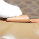 CELINE Macadam Canvas Shoulder Bag PVC Leather Brown Gold Auth 100176-12