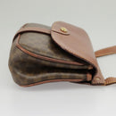 CELINE Macadam Canvas Shoulder Bag PVC Leather Brown Gold Auth 100176-4