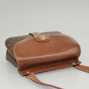 CELINE Macadam Canvas Shoulder Bag PVC Leather Brown Gold Auth 100176-15