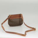 CELINE Macadam Canvas Shoulder Bag PVC Leather Brown Gold Auth 100176-6