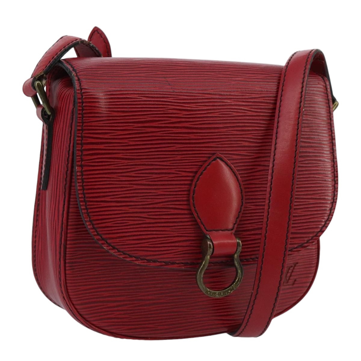 LOUIS VUITTON Epi Saint Cloud PM Shoulder Bag Red M52217 LV Auth 100178