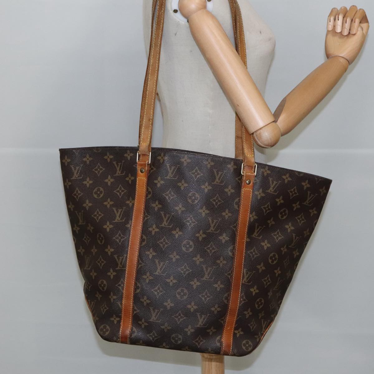 LOUIS VUITTON Monogram Sac Shopping Tote Bag M51108 LV Auth 100180