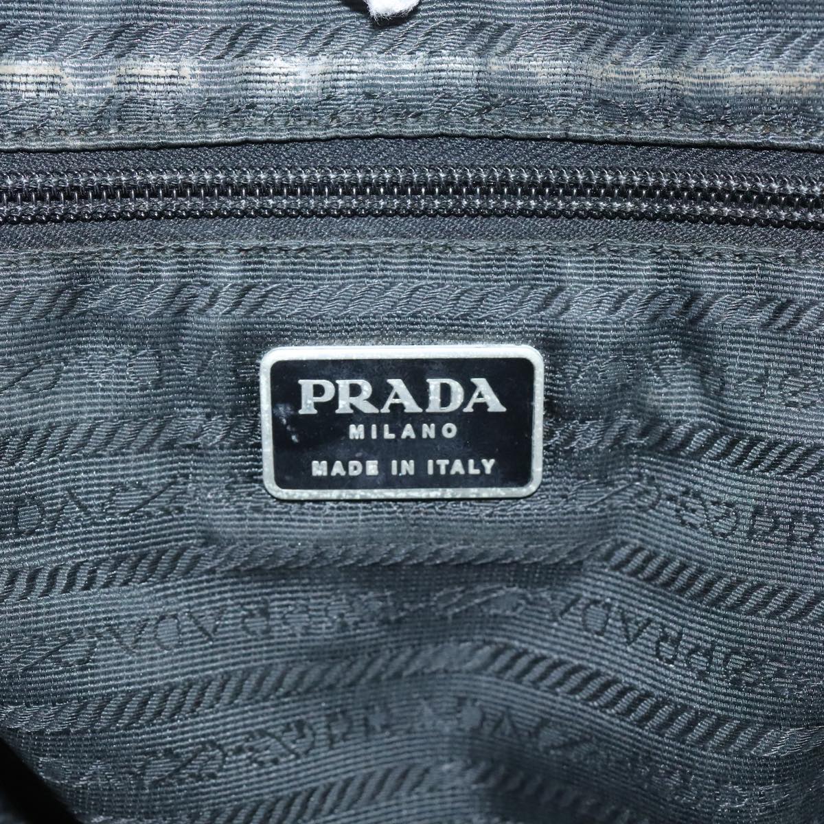 PRADA Hand Bag Nylon Green Auth 100186