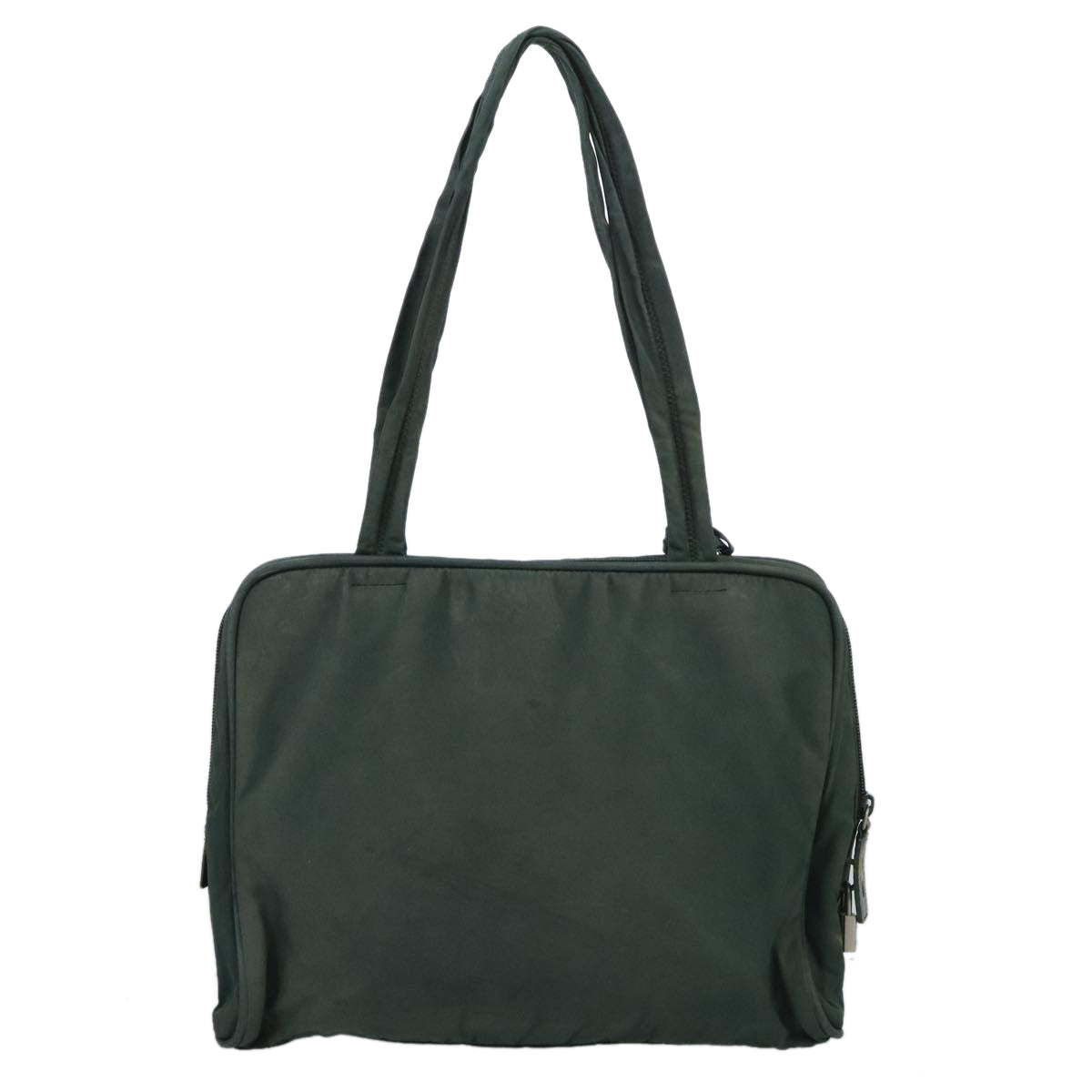 PRADA Hand Bag Nylon Green Auth 100186 - 0