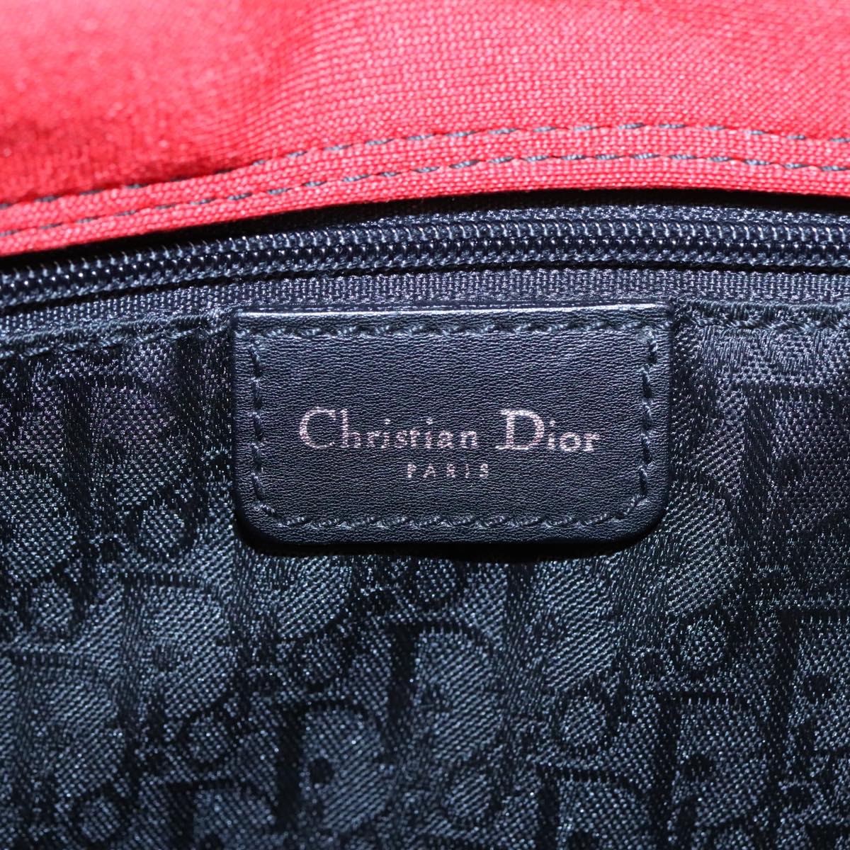 Christian Dior Hardcore Shoulder Bag Canvas Silver Red Auth 100209