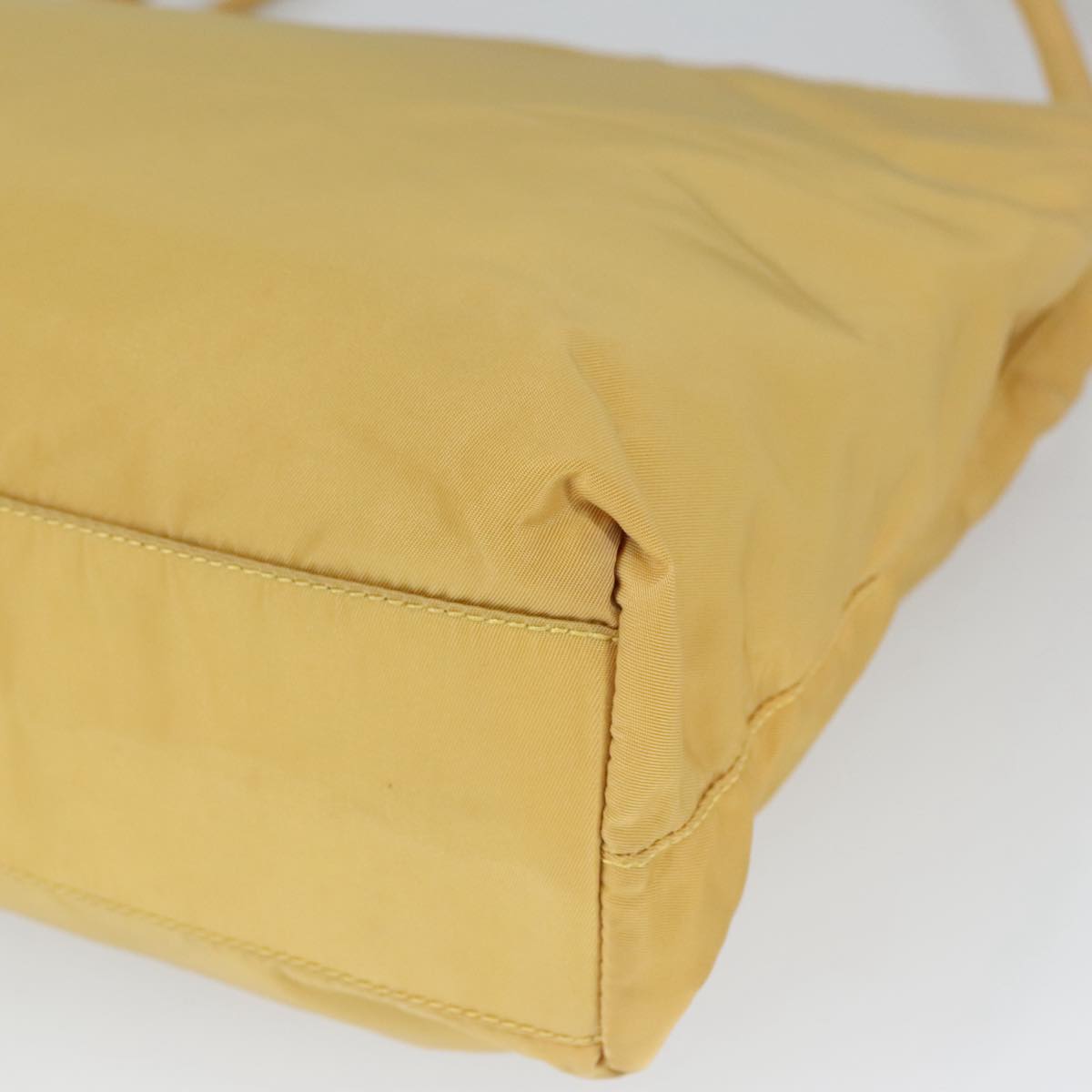 PRADA Tote Bag Nylon Yellow Silver Auth 100215