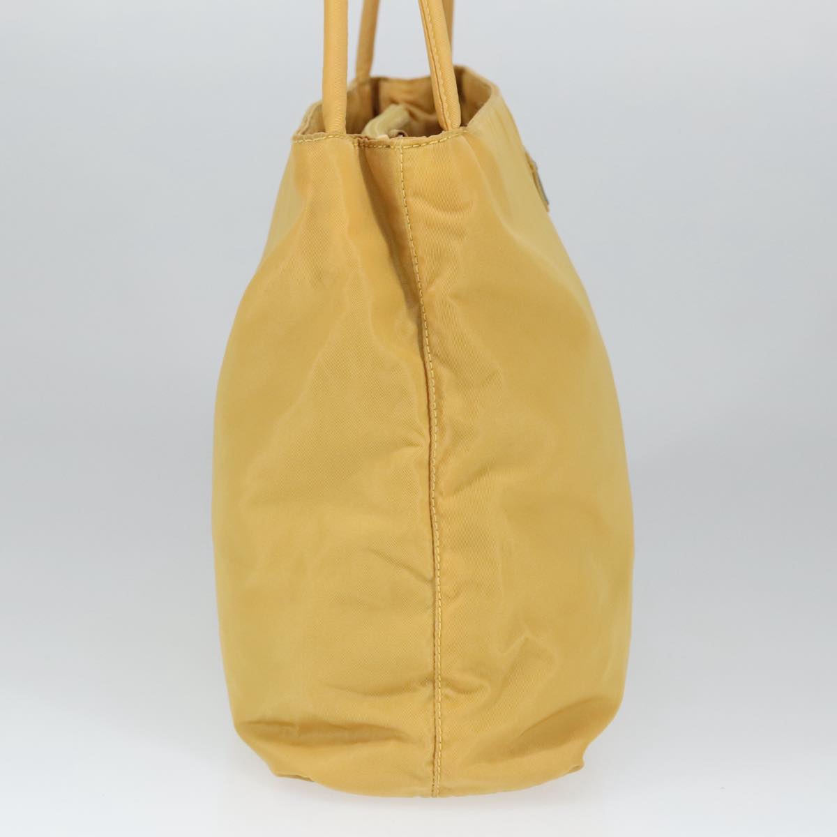 PRADA Tote Bag Nylon Yellow Silver Auth 100215