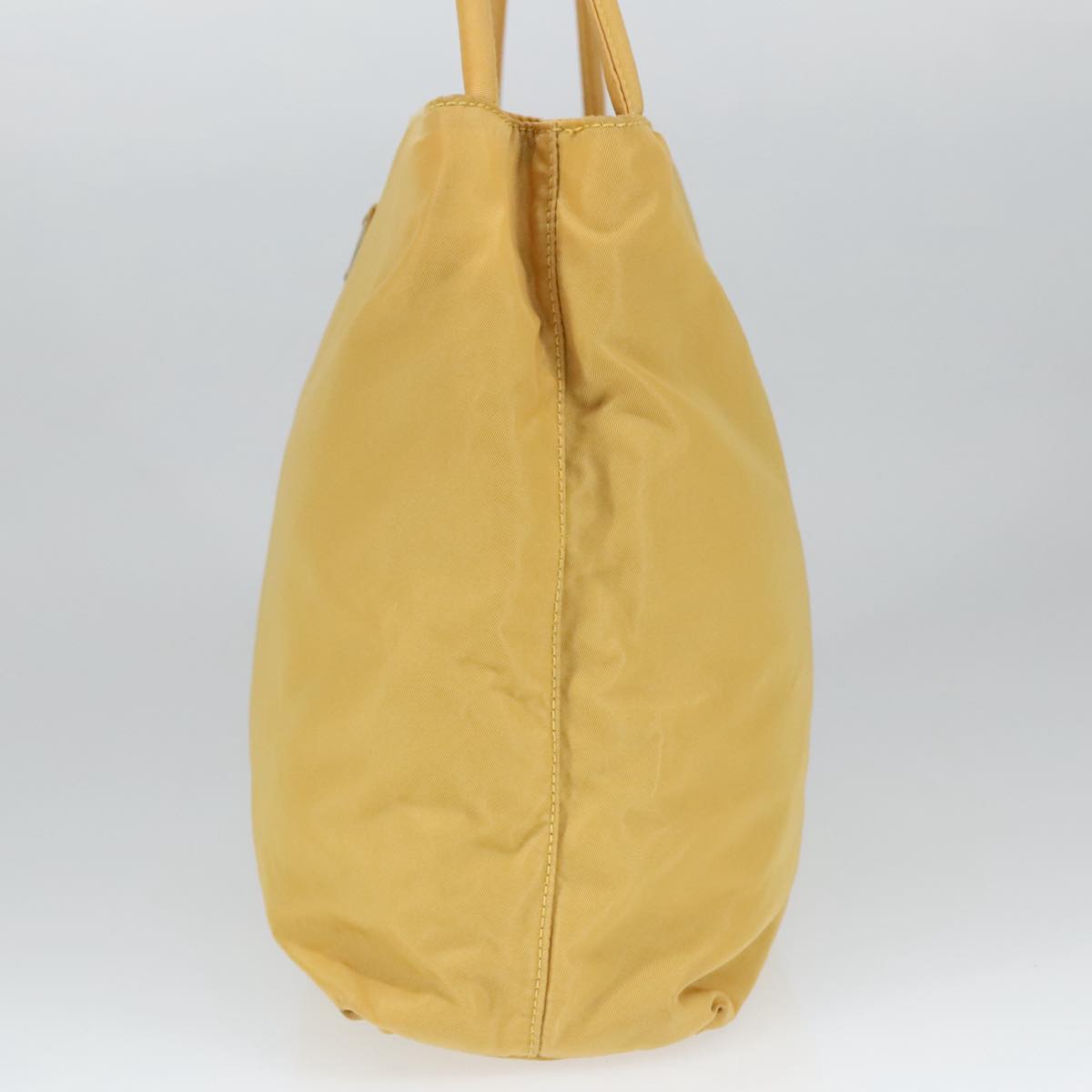 PRADA Tote Bag Nylon Yellow Silver Auth 100215