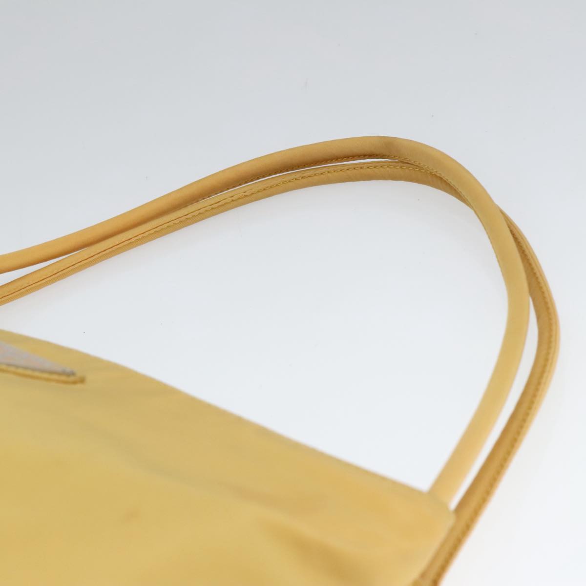 PRADA Tote Bag Nylon Yellow Silver Auth 100215