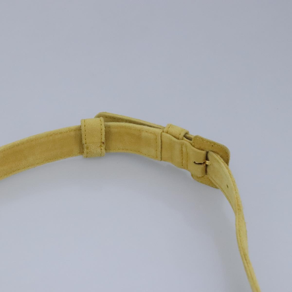 PRADA Waist Bag Suede Yellow Gold Auth 100247