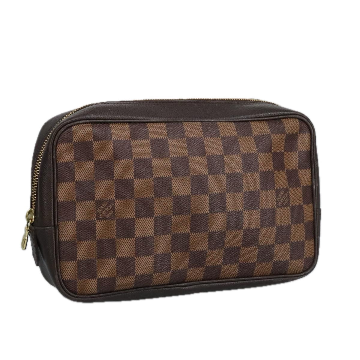 LOUIS VUITTON Damier Ebene Trousse Toilette 25 Clutch Bag N47624 LV Auth 100256